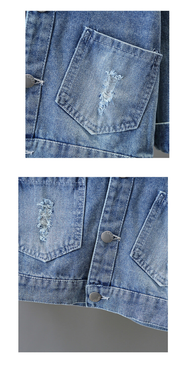 2-7 years Girls Denim Jackets Toddler Kids Baby Girl Coat Spring Autumn Clothes Children Cartoon Floral Jacket Coat Outwear