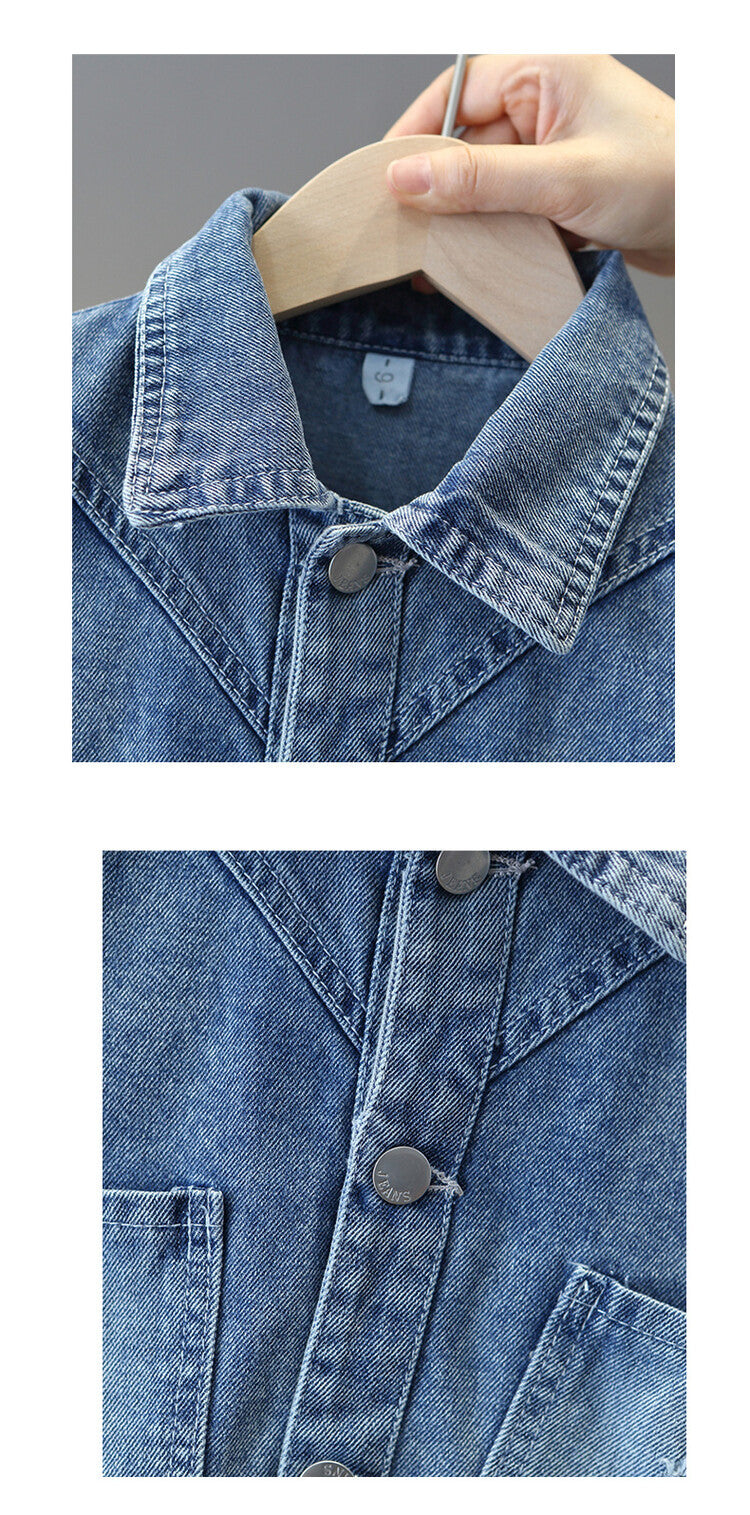 2-7 years Girls Denim Jackets Toddler Kids Baby Girl Coat Spring Autumn Clothes Children Cartoon Floral Jacket Coat Outwear