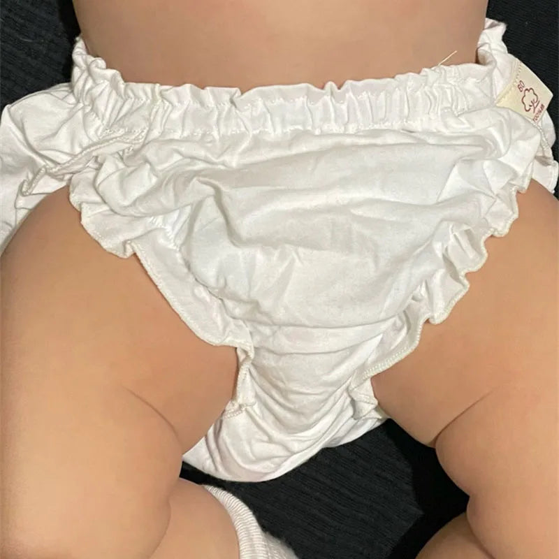 Baby Panties Girl Fashion Solid Lace Cotton Underpants Infant Kids Breathable Triangle Shorts For 0-3 Year Children Bread Pants