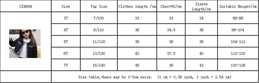 Baby Girls' Outerwear Jacket Top for Autumn Winter New Korean British Style temperament Short Cardigan for Children's Clothing