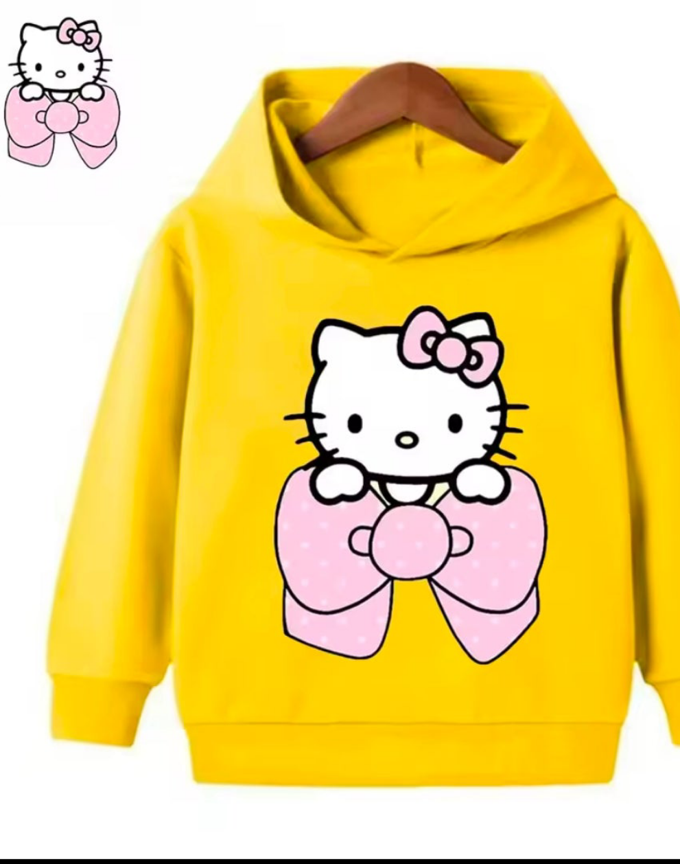 Sweats à capuche Hello Kitty pour enfants, sweats à capuche confortables pour filles, vêtements de loisirs en plein air, automne et hiver