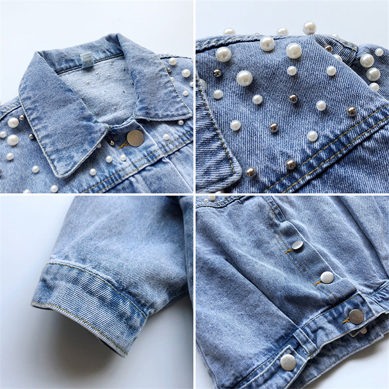 2-7 years Girls Denim Jackets Toddler Kids Baby Girl Coat Spring Autumn Clothes Children Cartoon Floral Jacket Coat Outwear
