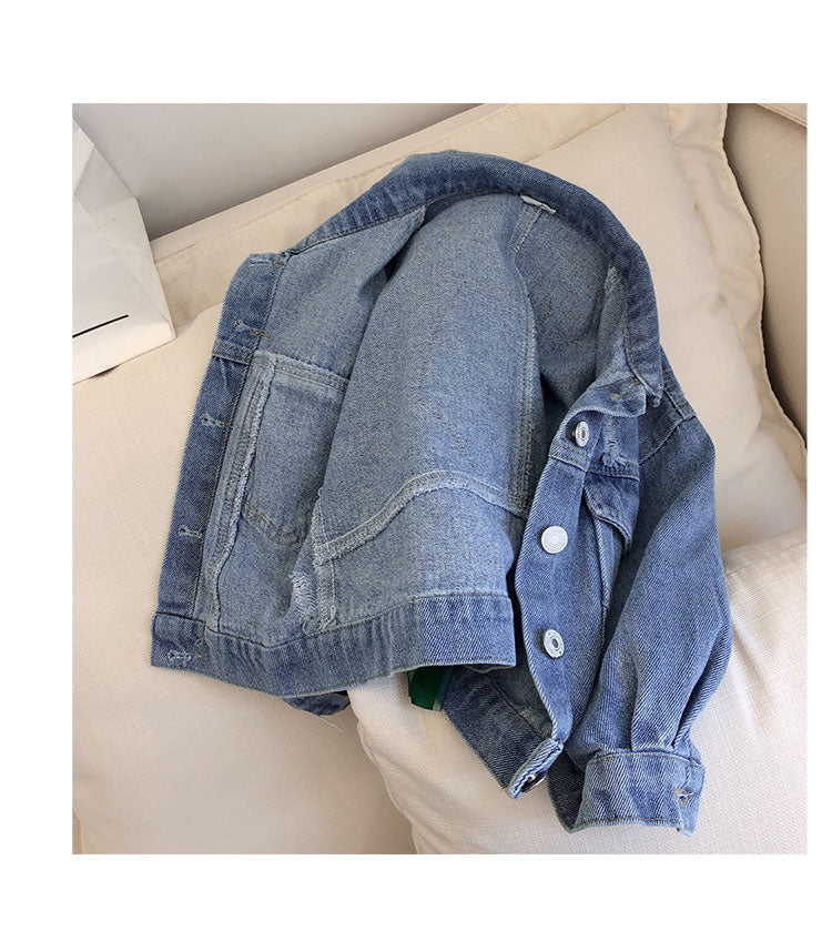 2-7 years Girls Denim Jackets Toddler Kids Baby Girl Coat Spring Autumn Clothes Children Cartoon Floral Jacket Coat Outwear