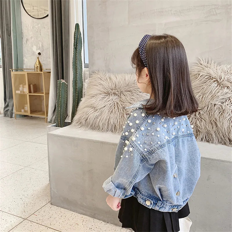 2-7 years Girls Denim Jackets Toddler Kids Baby Girl Coat Spring Autumn Clothes Children Cartoon Floral Jacket Coat Outwear