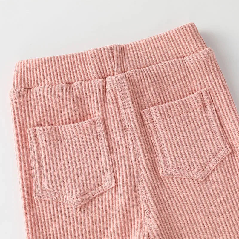1-6Years Cotton Big PP Pants Spring Autumn Baby Girls Leggings Casual Kids Fashion Solid Long Trousers Children's Pants 2024 New