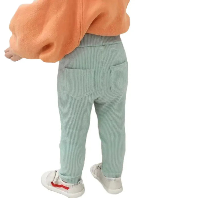 1-6Years Cotton Big PP Pants Spring Autumn Baby Girls Leggings Casual Kids Fashion Solid Long Trousers Children's Pants 2024 New